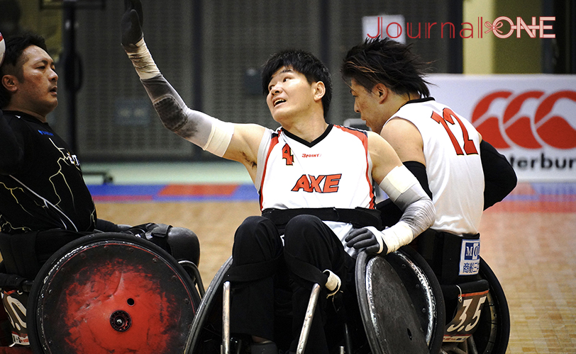 第24回車いすラグビー日本選手権大会 試合中のAXE 羽賀選手 -Journal-ONE撮影