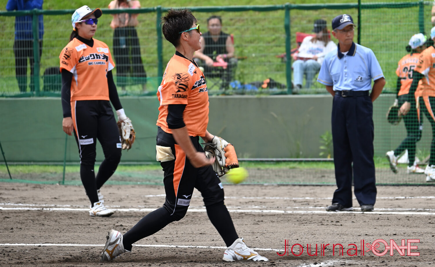 女子ソフトボール JDリーグ交流戦 予備節 ビックカメラ高崎ビークイーン 先発で4回無失点の力投 藤田倭投手-Journal-ONE撮影