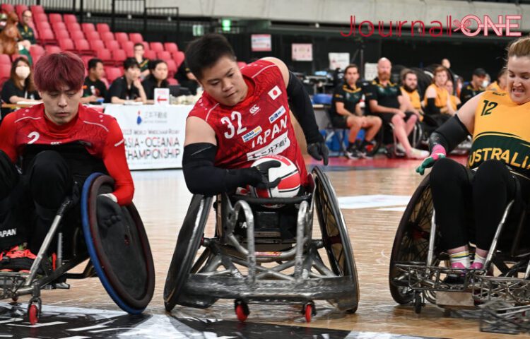 車いすラグビー アジアオセアニアカップ2023 日本vsオーストラリア戦で活躍する日本代表 橋本勝也選手、長谷川勇基選手-Journal-ONE撮影