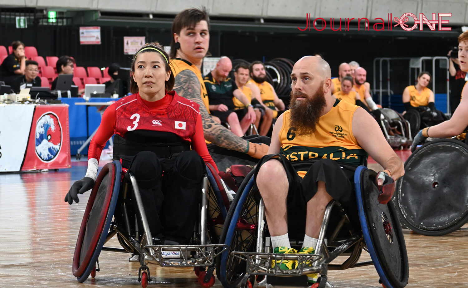 車いすラグビー アジアオセアニアカップ2023 日本vsオーストラリア戦 要所で好ブロックを見せた日本代表 倉橋香衣選手-Journal-ONE撮影