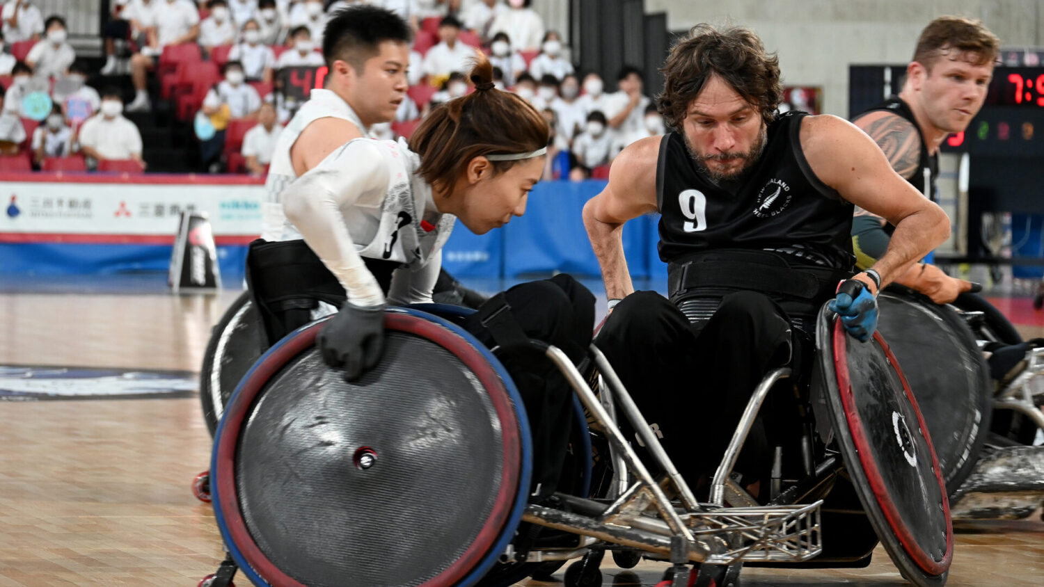 車いすラグビー アジアオセアニアカップ2023 日本vsニュージーランド戦 日本代表 倉橋香衣選手のディフェンス-Journal-ONE撮影