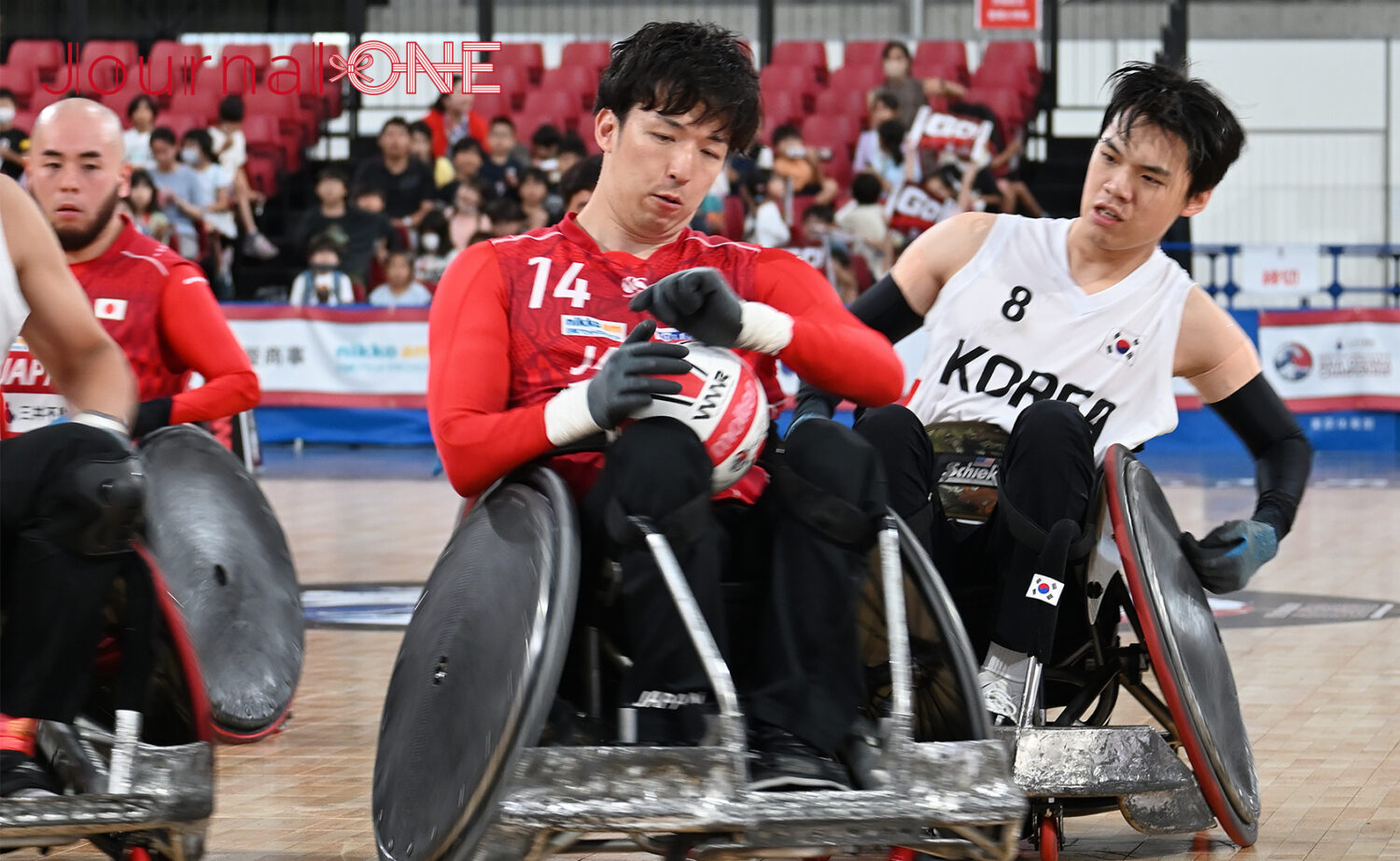 車いすラグビー アジアオセアニアカップ2023 日本vs韓国戦 日本代表の中町俊耶選手のボール支配-Journal-ONE撮影