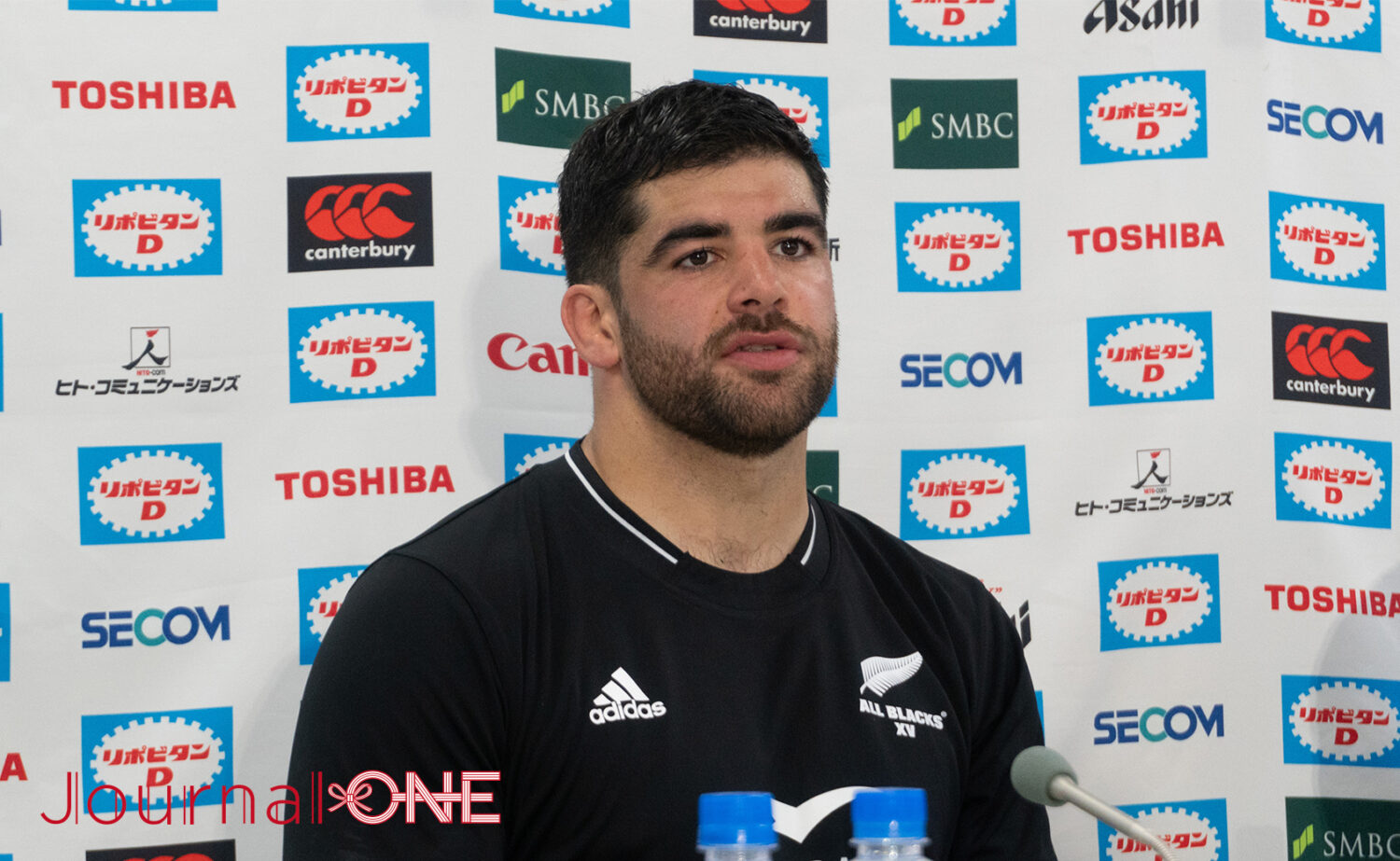 リポビタンD2023| JAPAN XV vs All Blacks XV| オールブラックスXVの試合後会見 キャプテンのビリー・ハーモン(Billy HARMON)選手-Journal-ONE撮影