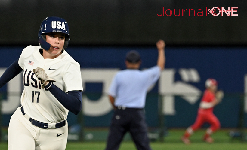 日米対抗ソフトボール2023 横浜スタジアムで行われた第3戦 中川彩音選手(SGHホールディングスギャラクシースターズ)の好捕で残塁となったアメリカ代表のTaylor PLEASANTS(テイラー・プレザンス) -Journal-ONE撮影
