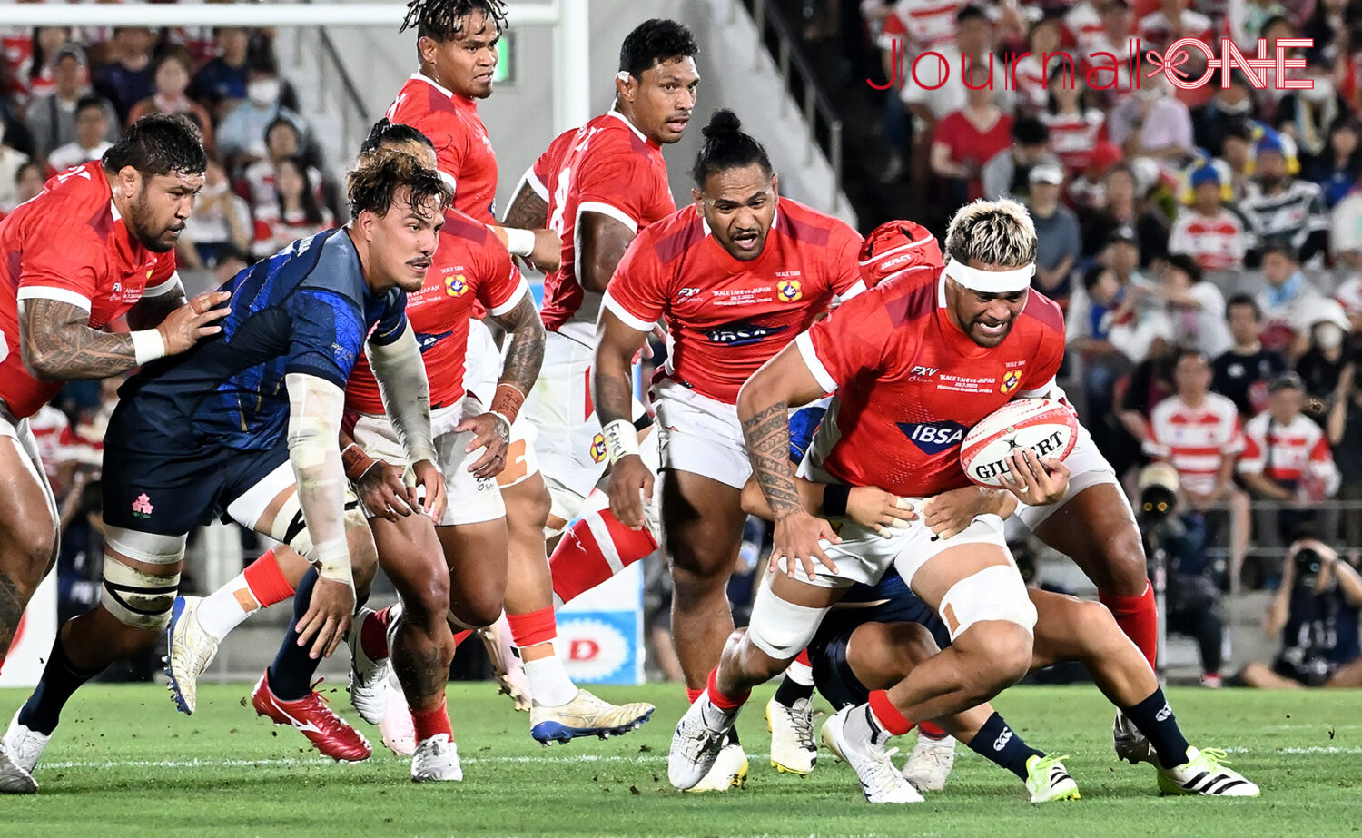 リポビタンD2023| JAPAN vs トンガ | トンガ代表のアタックに対し丁寧なディフェンスで対応する日本代表選手達-Journal-ONE撮影