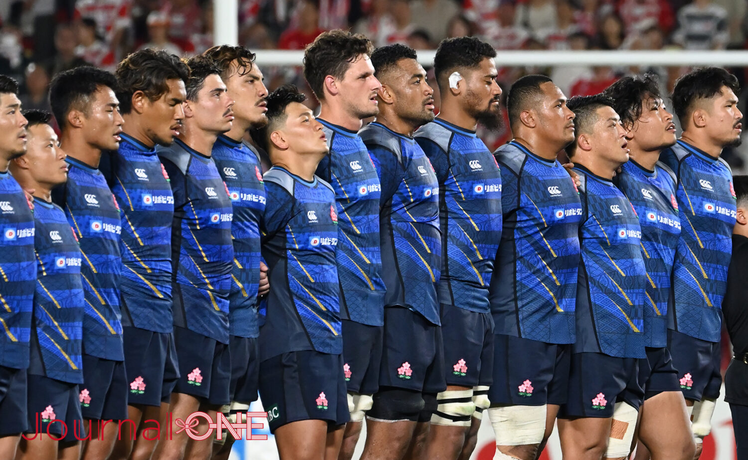 リポビタンD2023| JAPAN vs トンガ | 今夏初勝利を誓い国歌斉唱を行う日本代表の選手達-Journal-ONE撮影