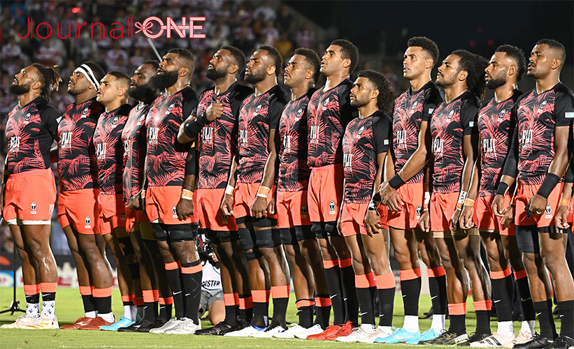 リポビタンD2023| JAPAN vs フィジー | 試合前に国家斉唱するフィジー代表選手たち-Journal-ONE撮影