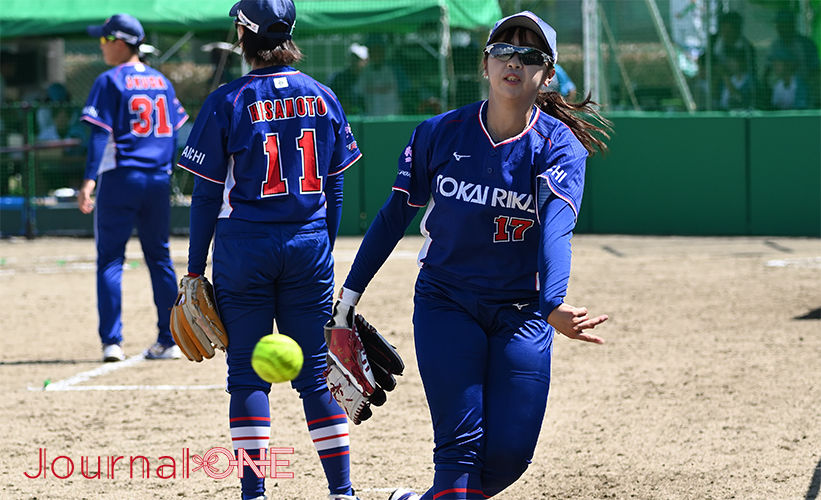ソフトボール 全日本総合選手権| JDリーグの東海理化チェリーブロッサムズのエース・永谷真衣投手（東北福祉大）は東京国際大戦に万全の準備で挑む（佐賀県太良町）-Journal-ONE撮影