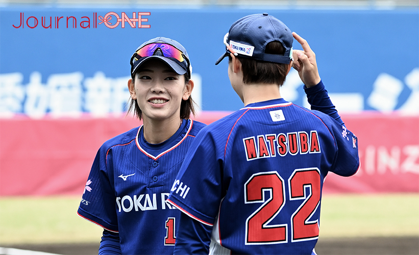 ソフトボールJDリーグ| 松山ラウンドで今季2勝目を挙げた試合を振り返る東海理化チェリーブロッサムズの主将・上村 奈美選手-Journal-ONE撮影