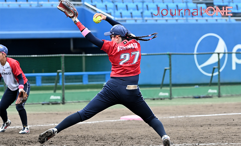 ソフトボールJDリーグ| 第12節松山ラウンドでシオノギレインボーストークス兵庫の堀本優良投手は東海理化チェリーブロッサムズ戦で好投虚しく負け投手に-Journal-ONE撮影