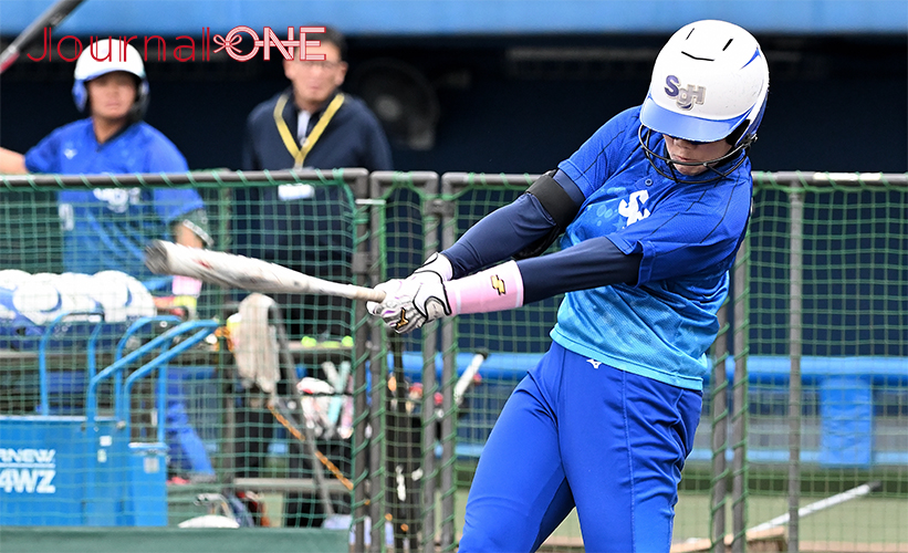 ソフトボールJDリーグ| 第12節松山ラウンド・伊予銀行戦に2安打2盗塁と活躍したSGホールディングスギャラクシースターズの中川彩音選手は、今夏のソフトボールW杯予選ラウンドでも打率5割と爆発-Journal-ONE撮影