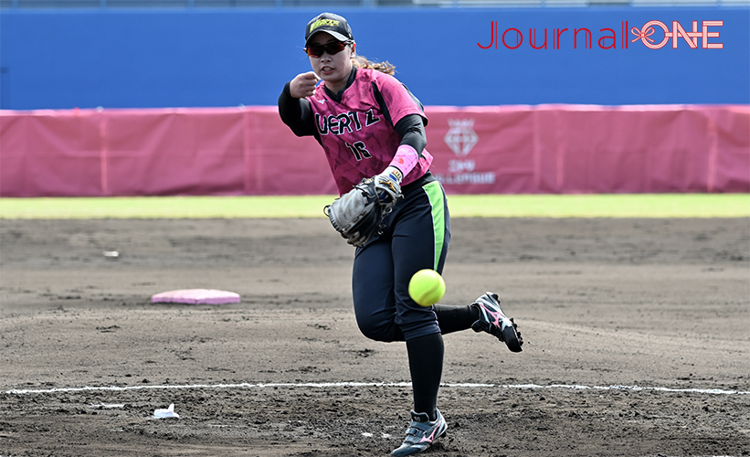 ソフトボールJDリーグ| 地元・松山ラウンド3試合中2試合に先発して2勝を挙げた伊予銀行ヴェールズの遠藤杏樺投手は環太平洋大卒の新人選手-Journal-ONE撮影