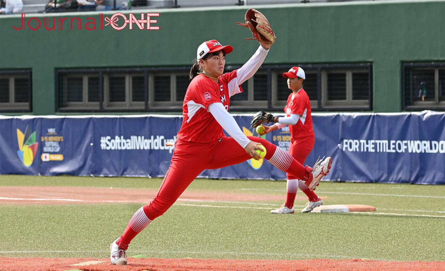 女子ソフトボールU15ワールドカップ| 日本対台湾予選リーグに先発し4回無失点と好投した日本先発の梶目 莉空投手（広島プリンセス）-Journal-ONE撮影