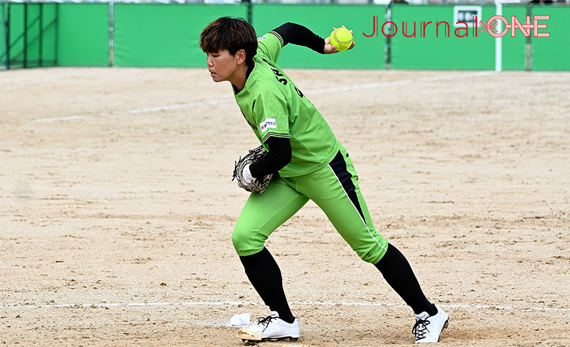 ソフトボール 全日本総合選手権|JDリーグ 伊予銀行ヴェールズの庄司奈々投手はインカレ日本一・中京大学戦と対戦（佐賀県白石町にて）-Journal-ONE撮影