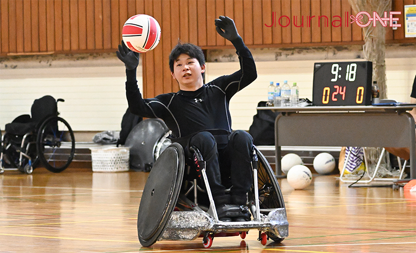 車いすラグビー| TOHOKU STORMERSの練習取材 体操選手としてならした秋田出身の若狭天太選手はボディバランスが抜群-Journal-ONE撮影