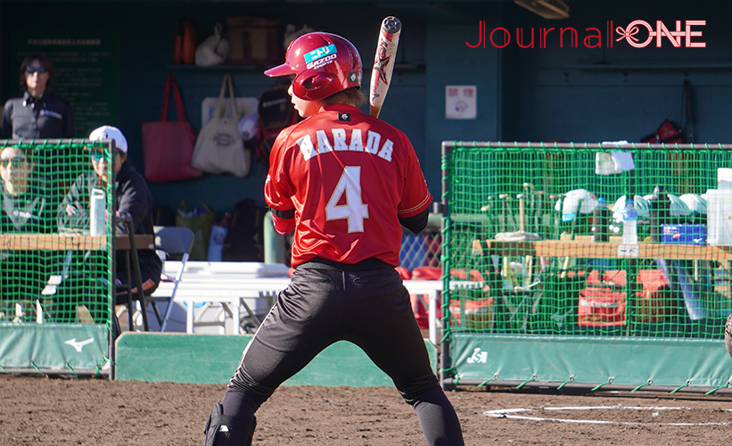 女子ソフト JDリーグ| ダイヤモンドシリーズ決勝 トヨタレッドテリアーズvsビックカメラ高崎ビークイーン 移籍初シーズンで先制のソロホームランを放ち存在感を見せた原田のどか選手(トヨタ)-Journal-ONE撮影