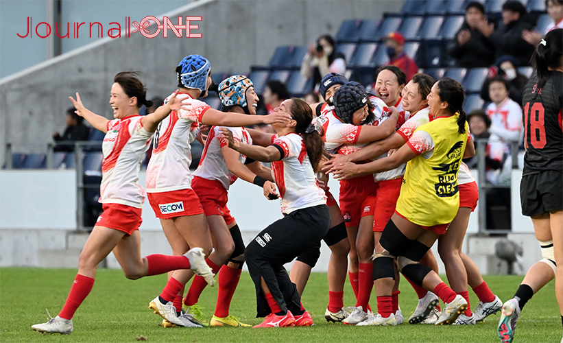 男女7人制ラグビーアジア予選| 決勝 日本代表は中国を破り喜ぶ女子日本代表-Journal-ONE撮影