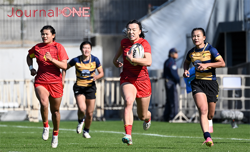 男女７人制ラグビーアジア予選| 準決勝のタイvs中国 独走する中国選手の俊敏なラン-Journal-ONE撮影