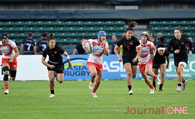 男女７人制ラグビーアジア予選| 決勝の女子日本代表vs中国 50mを独走する日本代表の俊敏なラン-Journal-ONE撮影