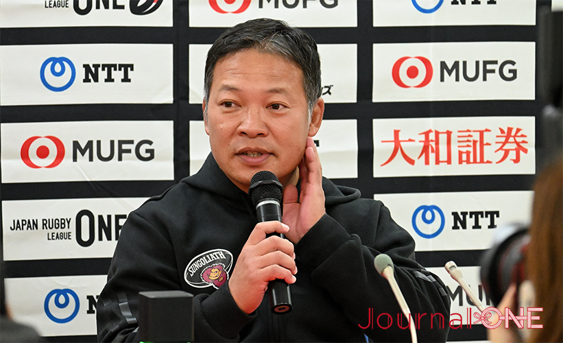 ラグビー リーグワン開幕戦| クボタスピアーズ船橋・東京ベイvs東京サントリーサンゴリアス サンゴリアスの田中澄憲監督は試合を振り返ってコメント-Journal-ONE撮影
