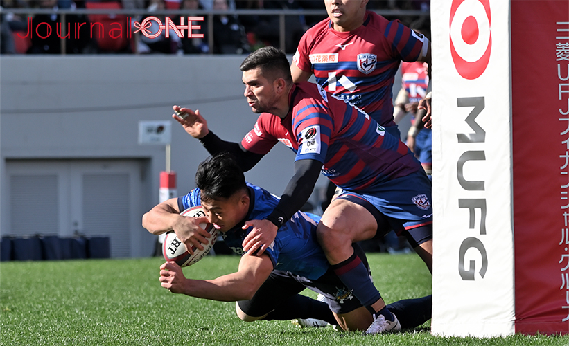 ラグビー リーグワン第2節| 花園近鉄ライナーズvs埼玉パナソニックワイルドナイツ ラグビーW杯2023日本代表の長田 智希選手がトライを奪う-Journal-ONE撮影