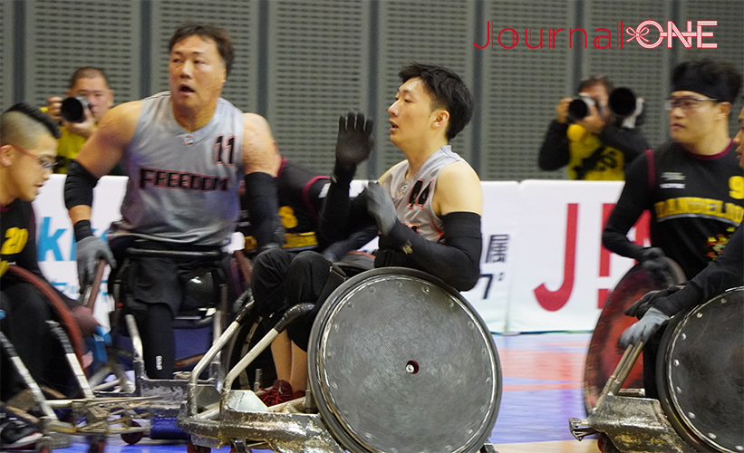 車いすラグビー日本選手権 | 3位決定戦に回った昨年王者のFreedomのポイントゲッター白川楓也選手と日本代表のキャプテンの池透暢選手のゴールデンコンビがトライを連発-Journal-ONE撮影