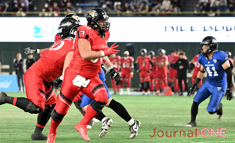 アメリカンフットボールRICEBOWL | 富士通フロンティアーズVSパナソニックインパルス 富士通はシリーズを更新しレッドゾーンまで攻撃を進める-Journal-ONE撮影
