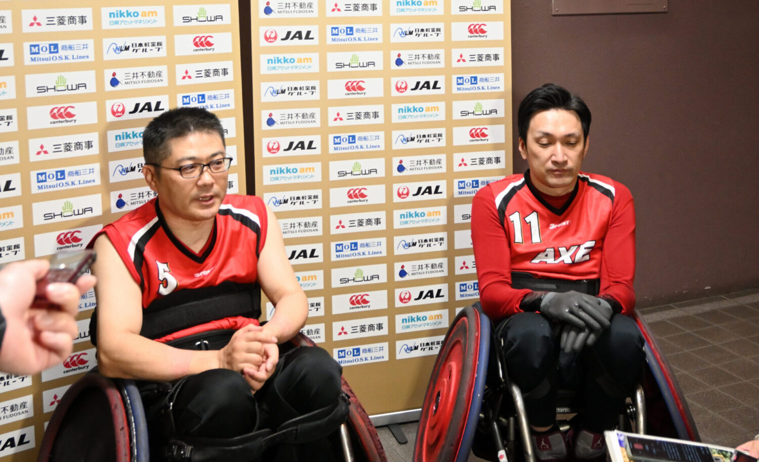 車いすラグビー日本選手権 | AXEは5位決定戦を制し試合後に新旧代表の岸光太郎選手と山口貴久選手のリオデジャネイロパラリンピック銅メダリストコンビが会見 -Journal-ONE撮影