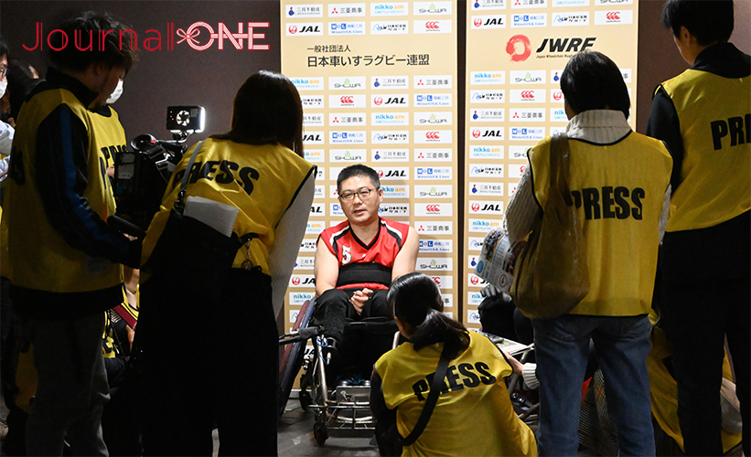 車いすラグビー日本選手権 | AXEは5位決定戦を制し試合後に新旧代表の岸光太郎選手と山口貴久選手のリオデジャネイロパラリンピック銅メダリストコンビが会見 -Journal-ONE撮影
