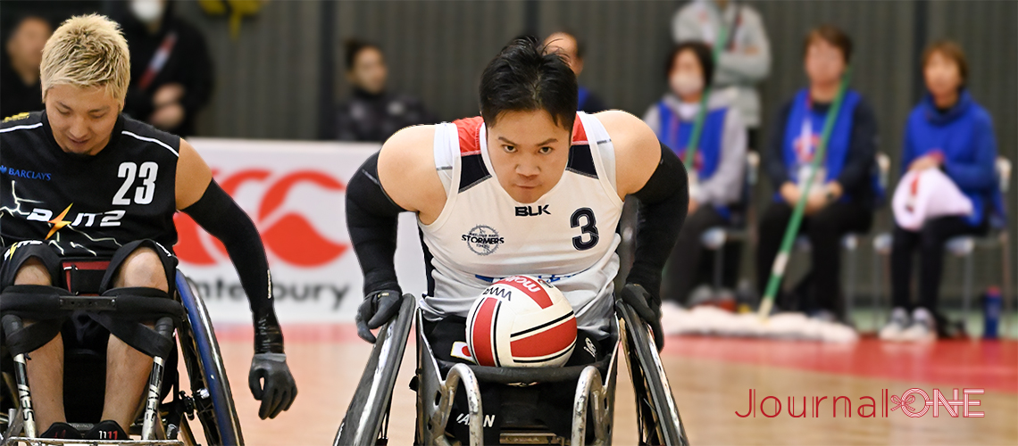 車いすラグビー日本選手権 | 第25回の決勝戦で最多得点を挙げたTOHOKU STORMERSの橋本勝也選手は日本代表のエースとしてパリパラリンピックでの活躍も期待される-Journal-ONE撮影