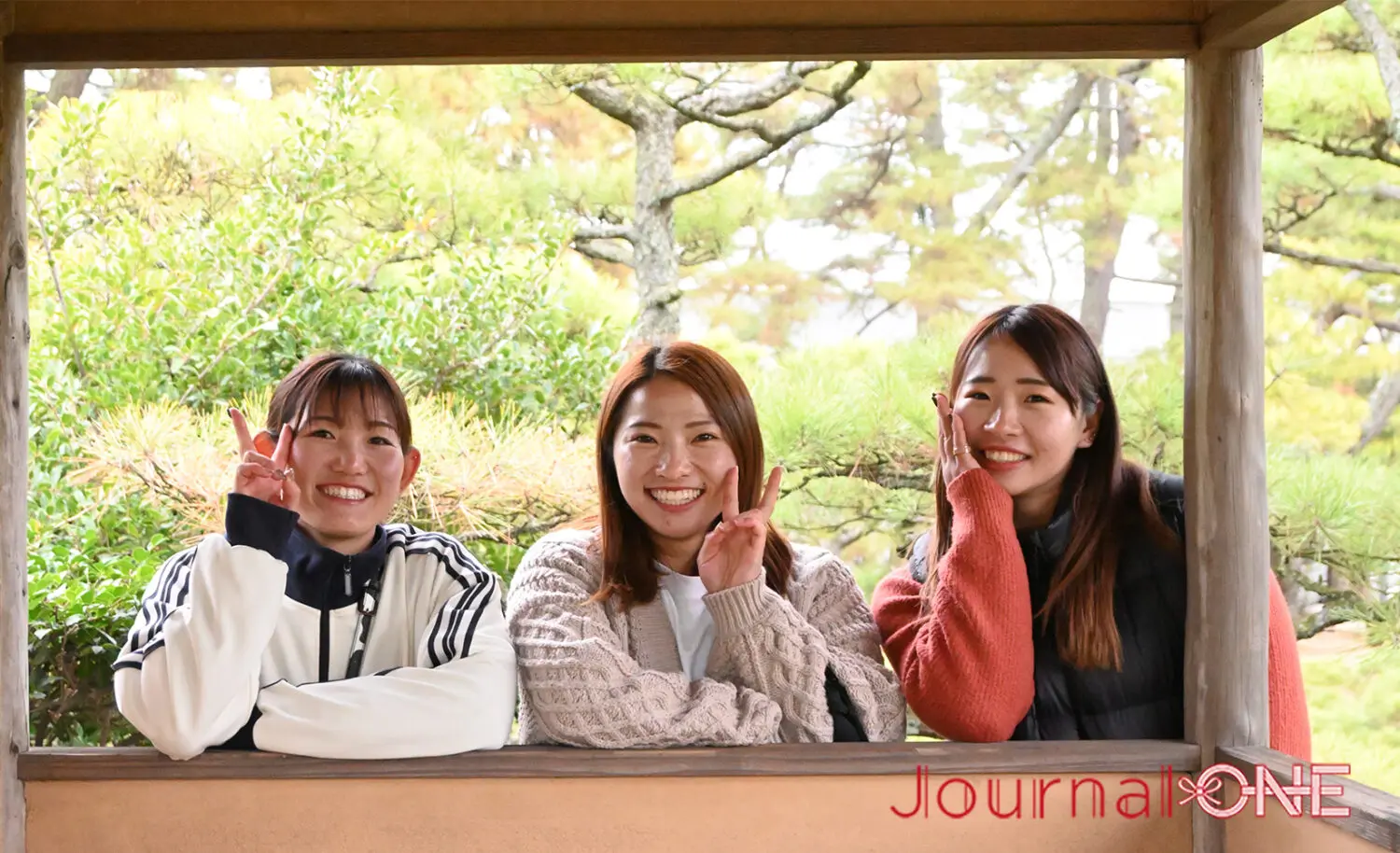 四国を元気に! | JR四国と女子ソフト・伊予銀行ヴェールスの地域創生 川口茉菜,庄村瑠衣、遠藤杏樺の3選手が中津万象園で一息-Journal-ONE