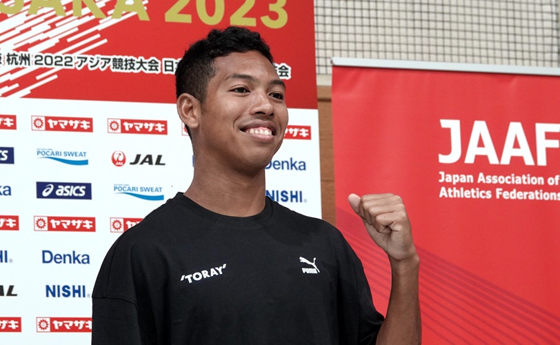 Journal-ONE| 2023年日本選手権前日会見でのサニブラウン アブデルハキーム選手