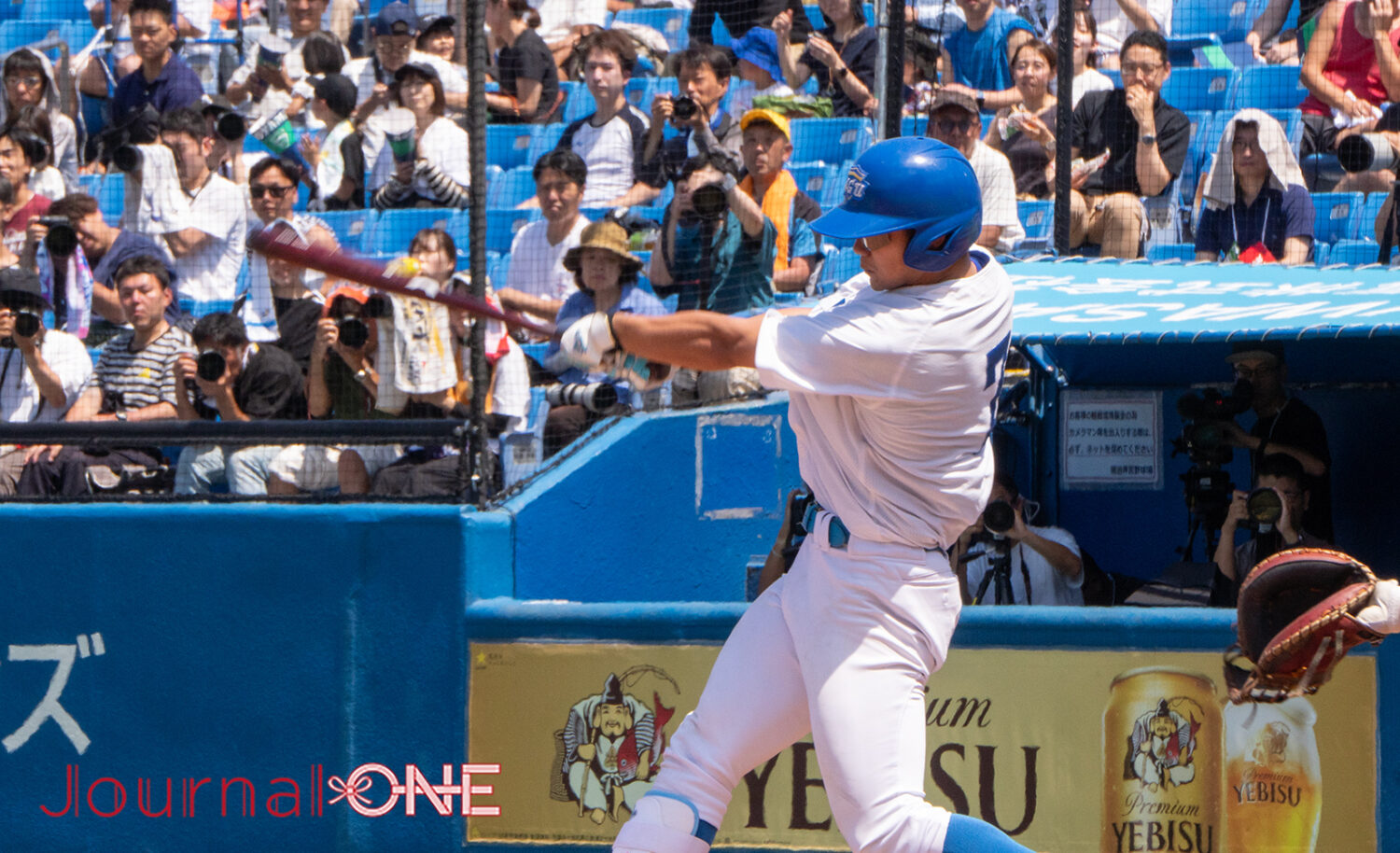 Journal-ONE | 第73回全日本大学野球選手権決勝 早稲田大vs青山学院大 初回先頭の藤原夏暉(青学大)がヒットを放つ