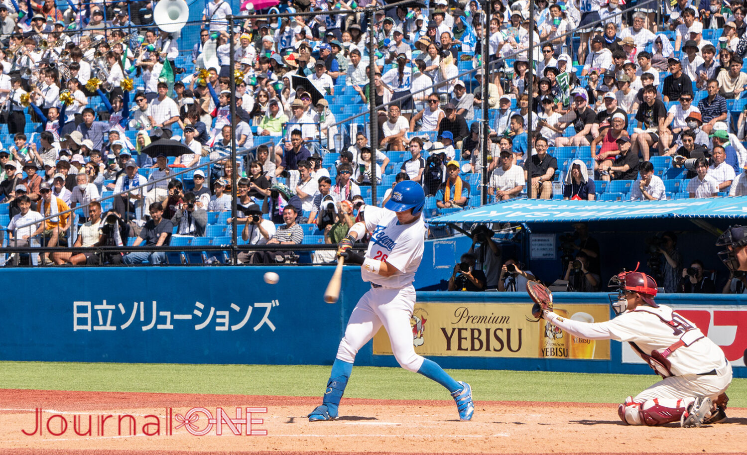 Journal-ONE | 第73回全日本大学野球選手権決勝 早稲田大vs青山学院大 大応援団を背に同点適時打を放つ中田達也(青学大)