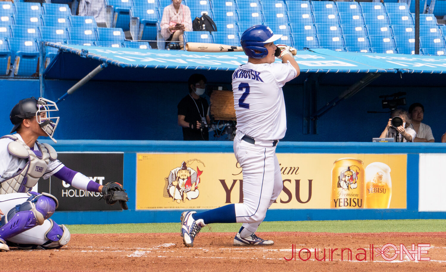 Journal-ONE | 第73回全日本大学野球選手権 天理大戦の1回に先制適時打を放つ東京農業大学北海道オホーツクの良元 優斗（佐久長聖）