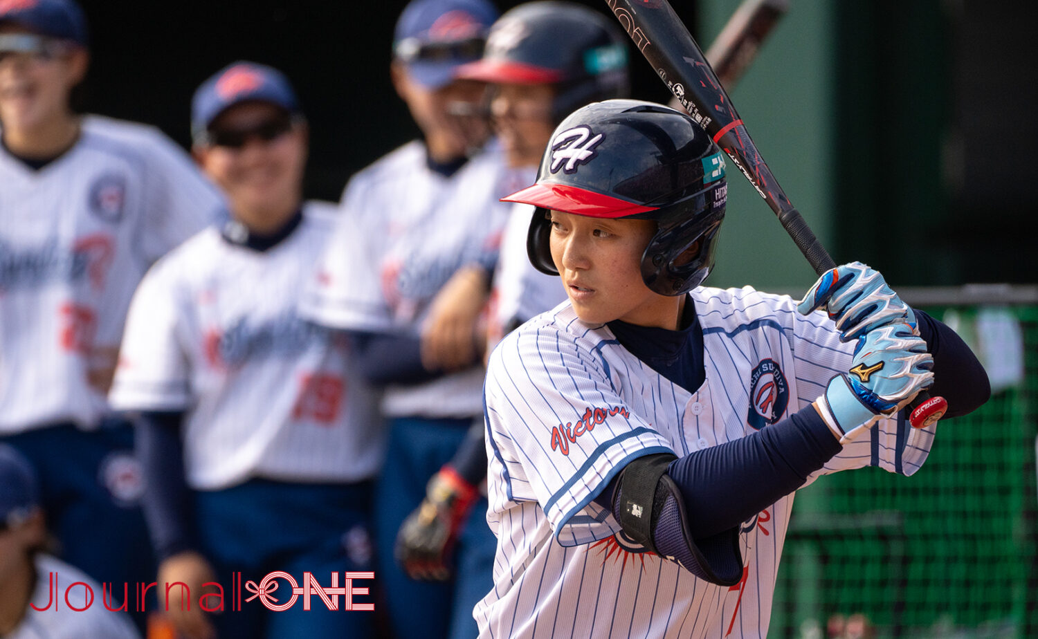 日立サンディーバの笠原朱里内野手。ジャーナルワン撮影