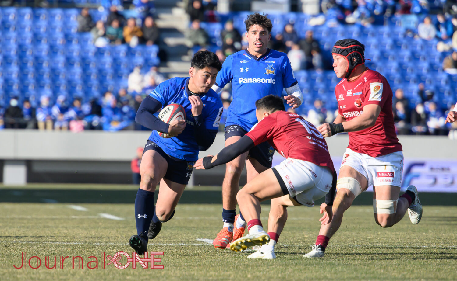 トライを挙げた竹山晃暉選手(埼玉WK)の鋭い抜け出し-JournalーONE撮影