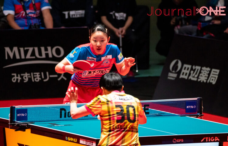 シングルス2に登場した張本美和(KA神奈川)-JournalーONE撮影