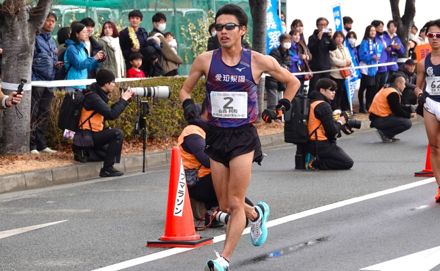 13周目でスイッチが切り替わった山西。13~14kmでは1km3分44秒のハイラップを叩きだした-児玉育美撮影