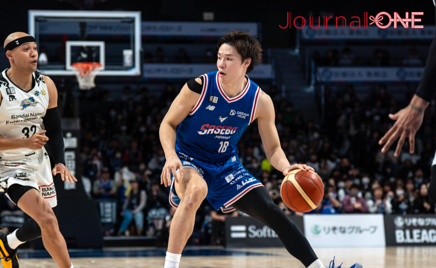 Bリーグのスサノオマジック戦で、この試合も馬場選手を中心に前半有利に試合を進めた長崎ヴェルカ-JournalーONE撮影