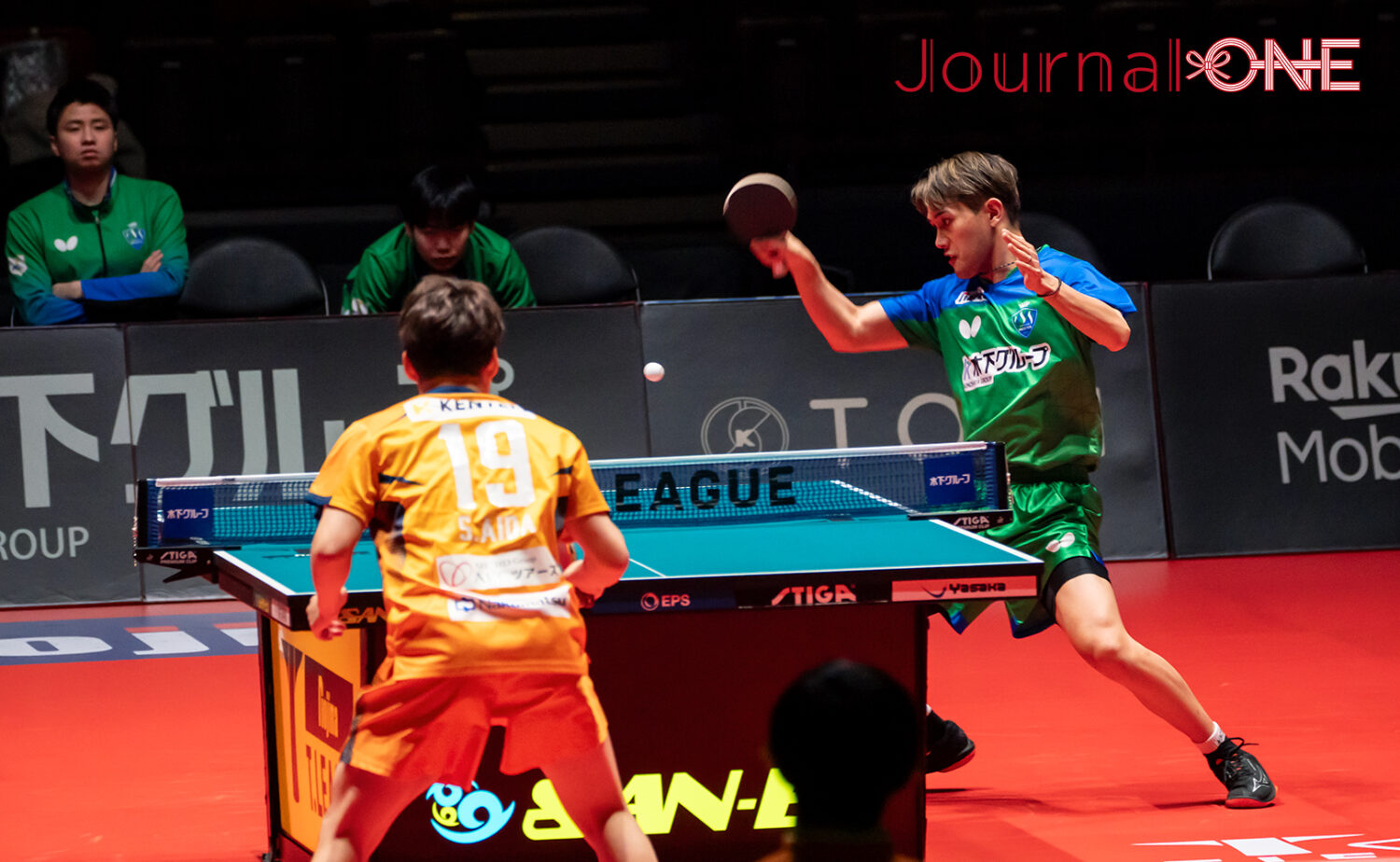 シングルスで圧倒した吉村和弘選手(KM東京)-JournalーONE撮影
