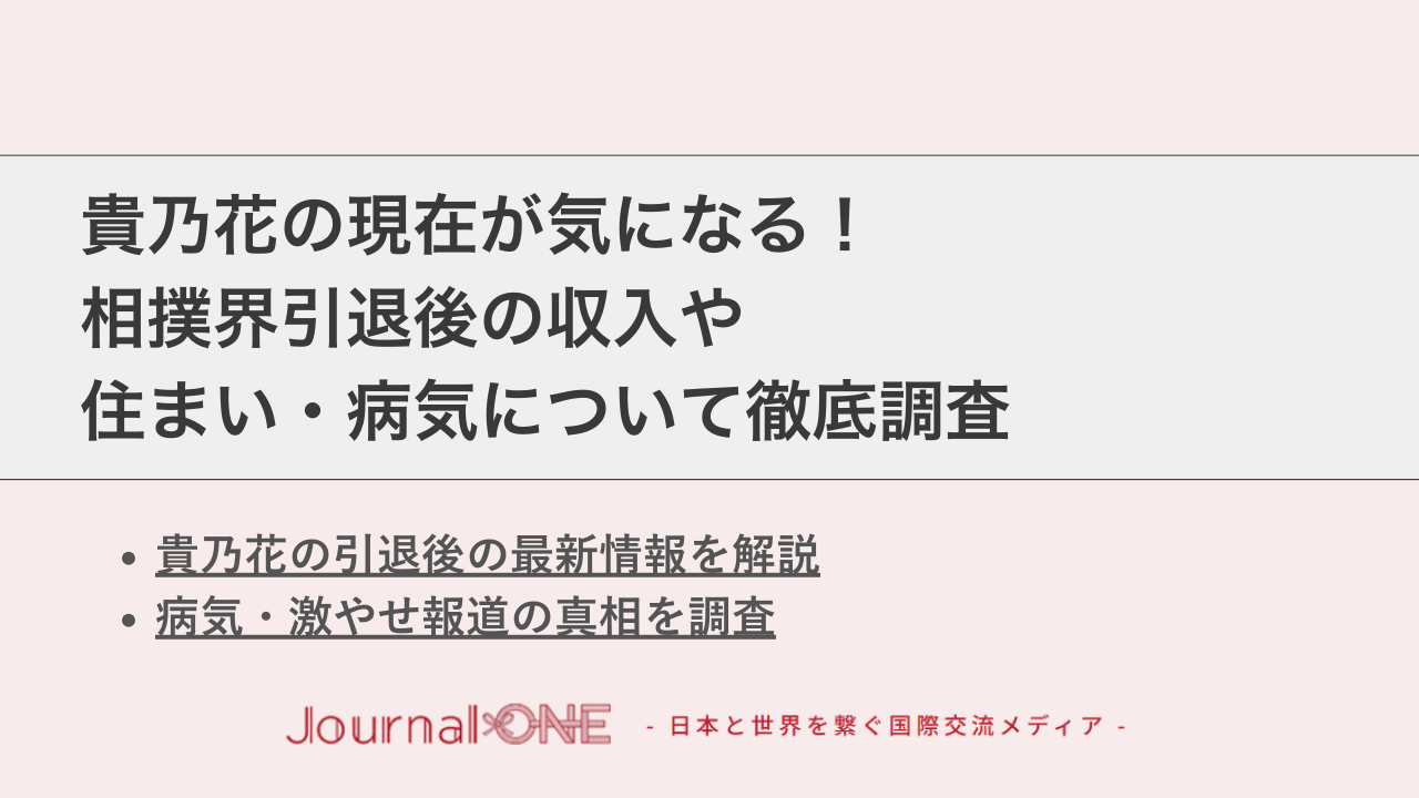 貴乃花の現在が気になる！相撲界引退後の収入や住まい・病気について