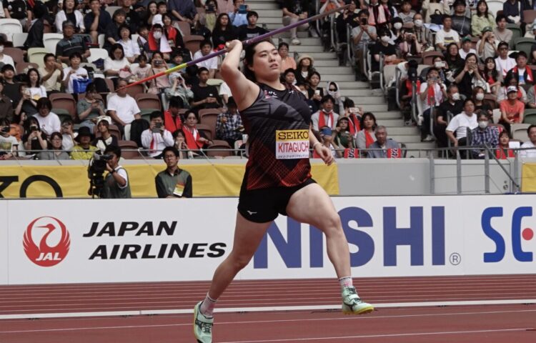セイコーゴールデングランプリに登場した北口榛花-児玉育美撮影