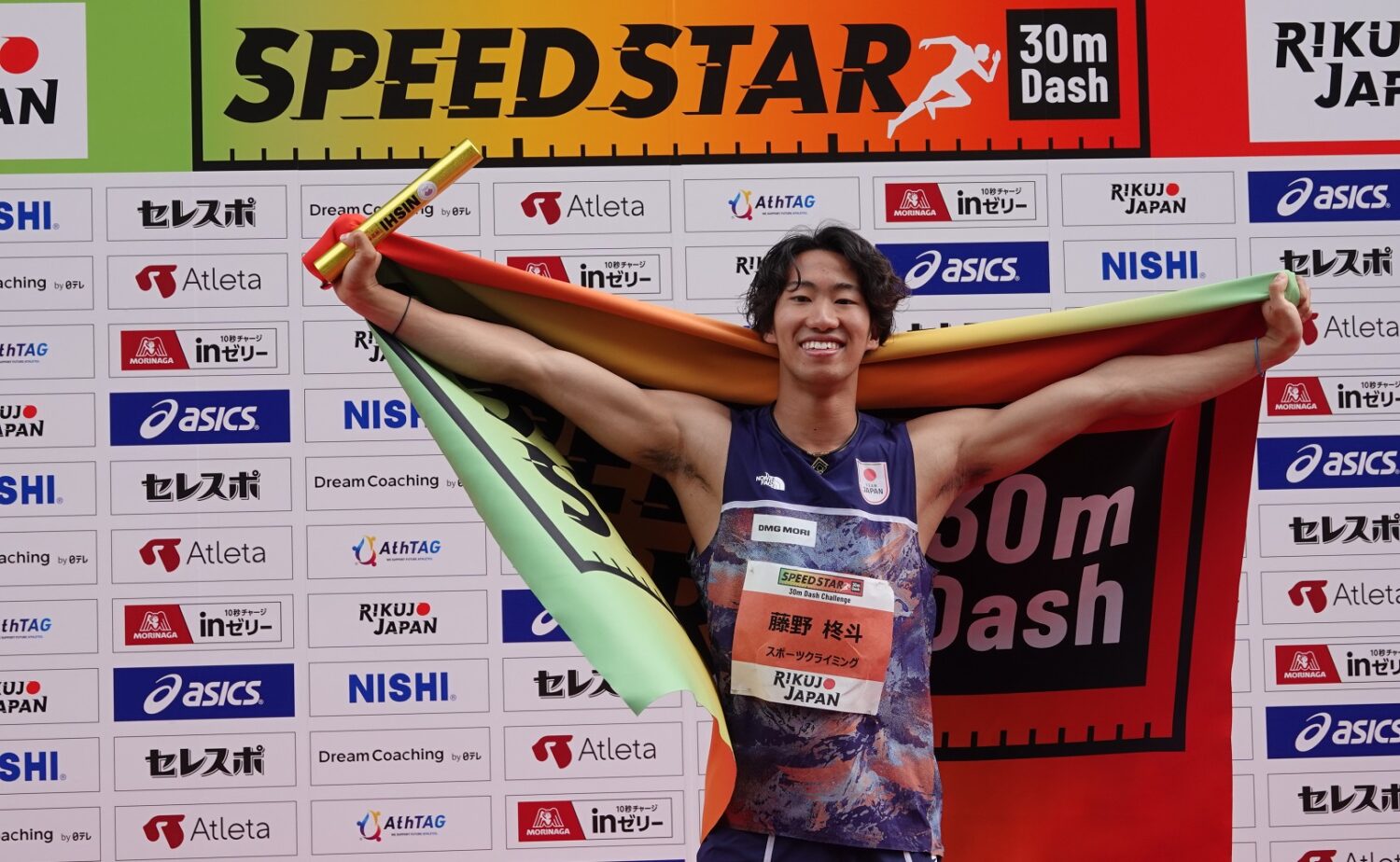 初代SPEED STARの称号を得たのは20歳の藤野柊斗選手。スピードクライミング界期待の新鋭だ‐児玉育美撮影
