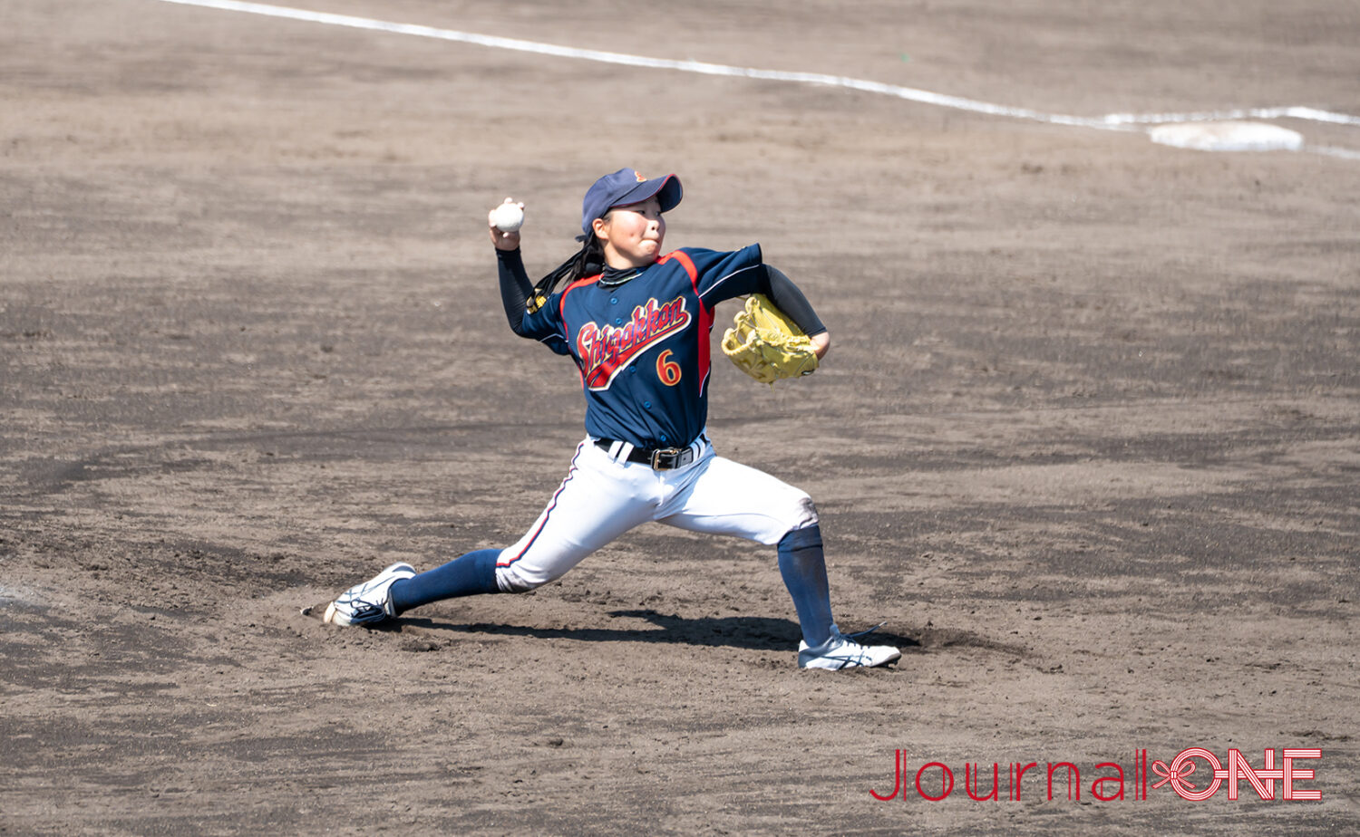 1安打完封勝利を挙げた安並(至学館大)-Journal-ONE撮影
