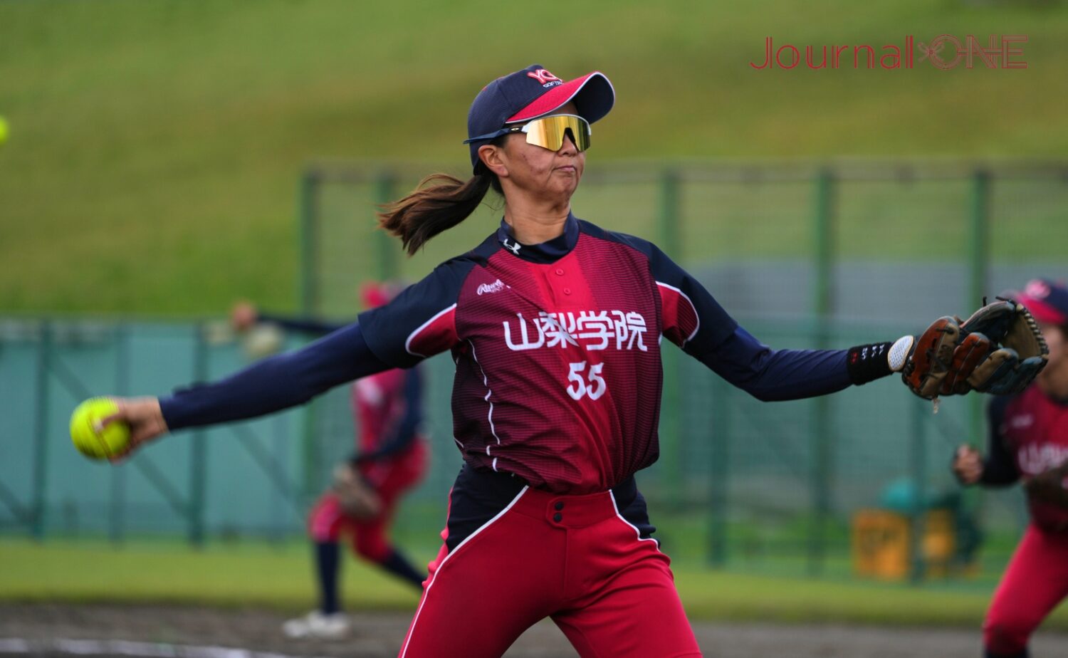 JDリーガー相手に好投を見せた山梨学院大学の先発・手塚心彩-Journal-ONE撮影
