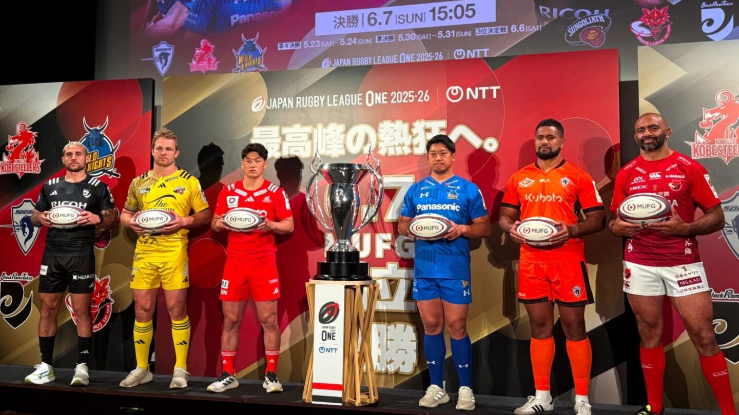 登壇した6人のキャプテン‐斉藤健仁撮影