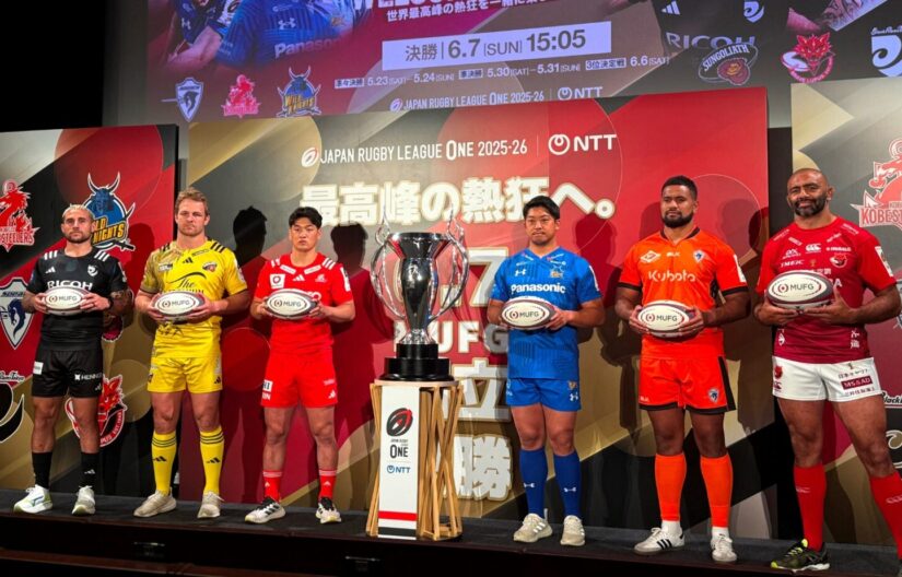 登壇した6人のキャプテン‐斉藤健仁撮影