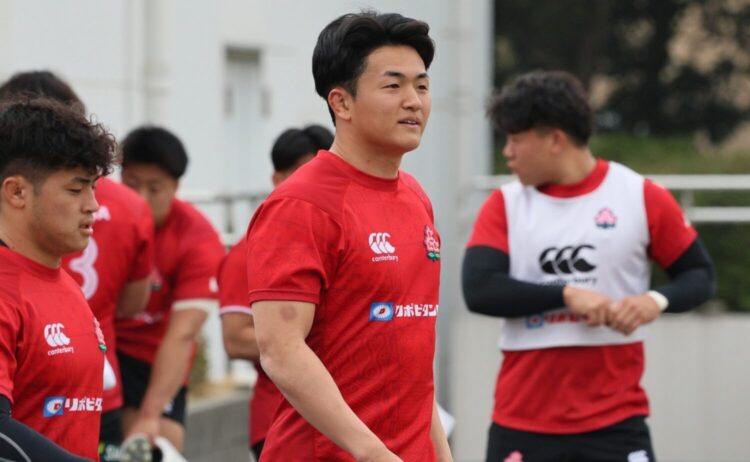 昨年に続いて代表入りを目指すFB竹之下（明治大学4年）