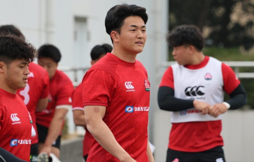 昨年に続いて代表入りを目指すFB竹之下（明治大学4年）